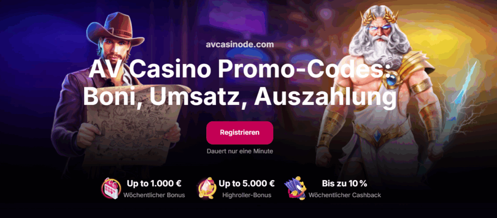 AV Casino Promo-Codes 2026: Boni, Umsatz, Auszahlung