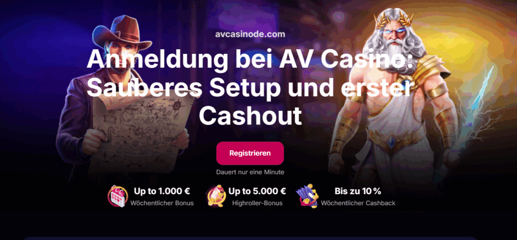 Anmeldung bei AV Casino 2026: Sauberes Setup und erster Cashout